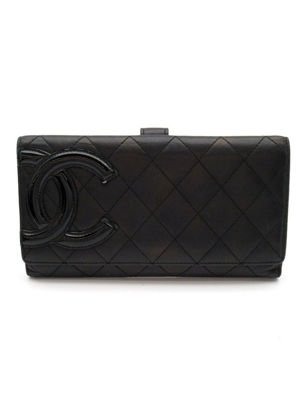 Chanel Cambon Line Bifold Wallet Calfskin Black